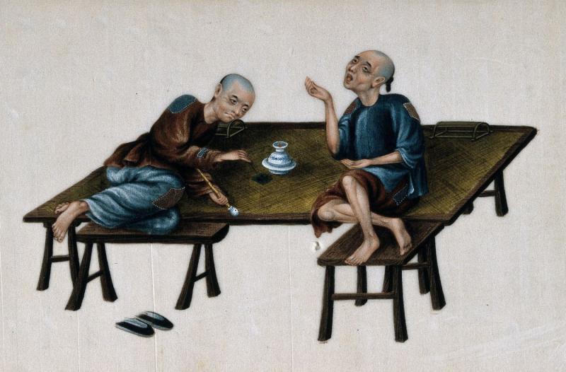 Arme, rokende chinezen